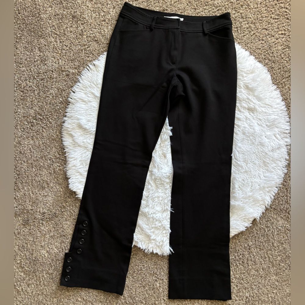 Donna Degnan Pants Button Leg Design Black Womens‎ Size 6